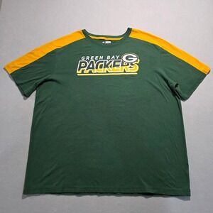 Green Bay Packers NFL Team Apparel Mens 2XL T‎ Shirt Green Yellow